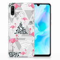 Huawei P30 Lite | TPU Hoesje | Flamingo Triangle