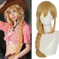 cowgirls pruik vrouwen lange gouden pruik met pony en paardenstaarten voor vrouwen halloween pruik cowgirls kostuum partij anime cosplay pruik kerst outfit synthetische pruik Lightinthebox