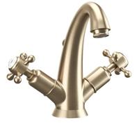 Crosswater Belgravia Wastafelkraan - kruisgreep - hoge uitloop - pop-up waste - geborsteld messing BL112DPF Crosswater Belgravia Wastafelkraan - kruisgreep - hoge uitloop - pop-up waste - geborsteld messing BL112DPF