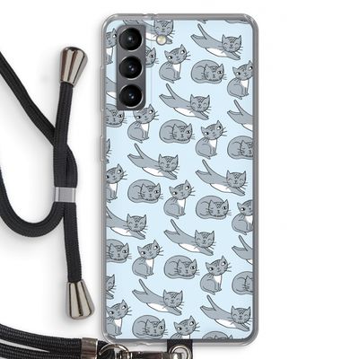 Poezen: Samsung Galaxy S21 Transparant Hoesje met koord
