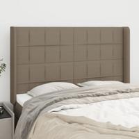 Hoofdbord met randen 147x16x118/128 cm stof taupe