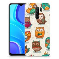 Xiaomi Redmi 9 TPU Hoesje Vrolijke Uilen