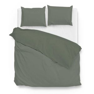 Zo! Home dekbedovertrek Velluto - Army Groen - 2-Persoons 200x200/220 cm