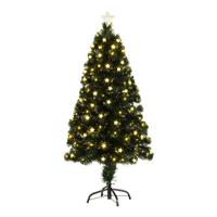 Fiber Optic kerstboom/kunstboom - met verlichting en ster piek - H120 cm - thumbnail