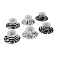 Set van Kopje met Schotel Versa Zwart Porselein