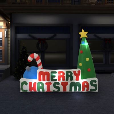 VidaXL Kerstboom merry christmas opblaasbaar led 240x188 cm
