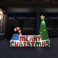 VidaXL Kerstboom merry christmas opblaasbaar led 240x188 cm