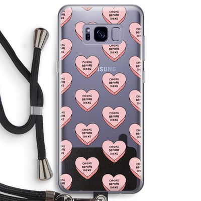 Chicks before dicks: Samsung Galaxy S8 Transparant Hoesje met koord