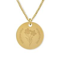 Gepersonaliseerde vergeet-me-nietje vingerafdruk ketting - Stainless steel - 2 vingerafdrukken - Goud - 18 mm