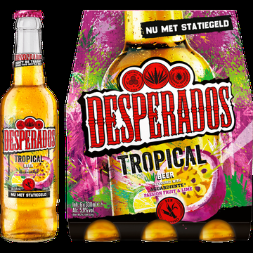 Desperados Tropical Beer Flavoured with Aguardiente Passion Fruit & Lime Flessen 6 x 330 ml bij Jumbo
