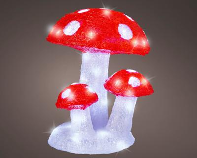 LED paddenstoel l26b26h31 cm koel wit kerstverlichting - Lumineo