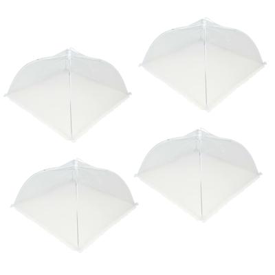 Voedselkap - 4x - 43 x 43 cm - wit - kant - opvouwbare vliegenkap