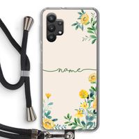 Gele bloemen: Samsung Galaxy A32 5G Transparant Hoesje met koord