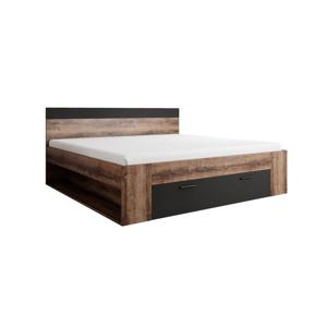 Meubella Tweepersoonsbed Brown - Zwart - Eiken - 160x200 cm