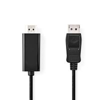 DisplayPort-Kabel | DisplayPort Male | HDMI Connector | 1080p | Vernikkeld | 1.00 m | Rond | PVC | Zwart