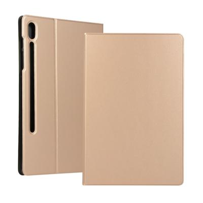 Voltage elastische textuur horizontale Flip lederen case voor Galaxy tab S6 T860 met houder (goud)