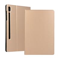 Voltage elastische textuur horizontale Flip lederen case voor Galaxy tab S6 T860 met houder (goud)