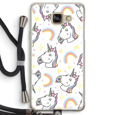 Rainbow Unicorn: Samsung Galaxy A5 (2016) Transparant Hoesje met koord