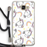 Rainbow Unicorn: Samsung Galaxy A5 (2016) Transparant Hoesje met koord