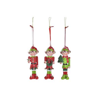 Kerstversiering DKD Home Decor Hars Elf (5 x 4 x 14 cm) (3 Stuks)