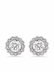 David Morris puces d'oreilles Elizabeth en or blanc 18ct ornées de diamants - Argent