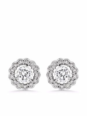 David Morris puces d'oreilles Elizabeth en or blanc 18ct ornées de diamants - Argent