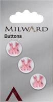 Milward Knoop met Konijntjes Roze 14mm (3 stuks)