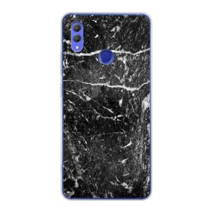 Zwart marmer: Honor Note 10 Transparant Hoesje