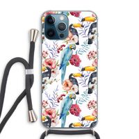 Bloemen tukan: iPhone 12 Pro Max Transparant Hoesje met koord