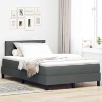 Boxspring bed met matras Donkergrijs 120 x 190 cm Stof