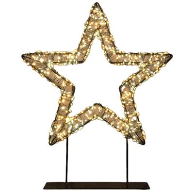 Verlichte ster/decoratie ster- metaal - warm wit licht - D36 cm - 800 micro led lampjes