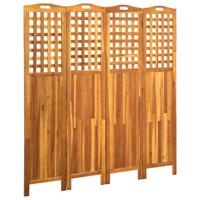 Kamerscherm met 4 panelen 161x2x170 cm massief acaciahout