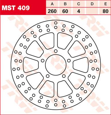 TRW Remschijf, remschijven voor de moto, MST409