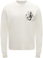 JW Anderson logo-embroidered crew-neck jumper - Blanc