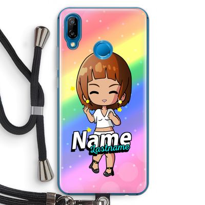 Chibi Maker vrouw: Huawei P20 Lite Transparant Hoesje met koord