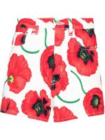 Kenzo mini short à fleurs - Blanc
