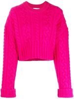 AMI Paris pull en maille torsadée - Rose