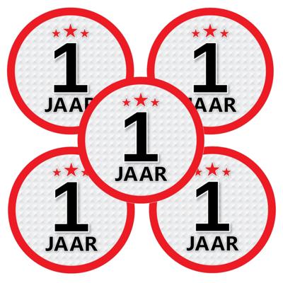 1 jaar leeftijd sticker - 10x - rond - Dia 15 cm - 1 jaar verjaardag - jubileum - leeftijd versierin
