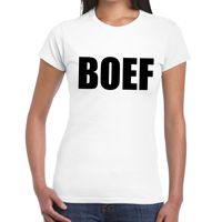 BOEF tekst t-shirt wit voor dames