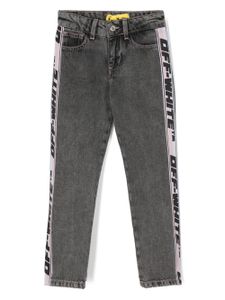 Off-White Kids jean droit à bande logo - Gris