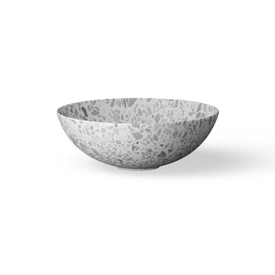Looox Ceramic terrazzo waskom - 40x15cm - Grey wwk40tg