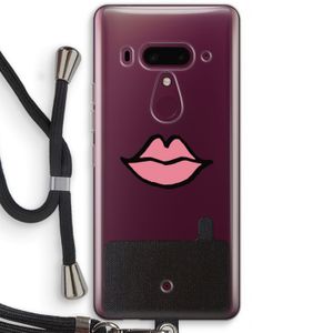 Kusje: HTC U12+ Transparant Hoesje met koord