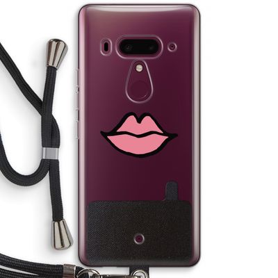 Kusje: HTC U12+ Transparant Hoesje met koord