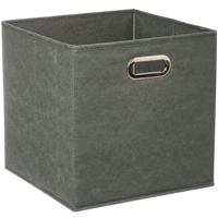 Opbergmand / kastmand - grijs/groen - linnen - 29 liter - 31 x 31 x 31 cm - Opbergbox - Vakkenkast