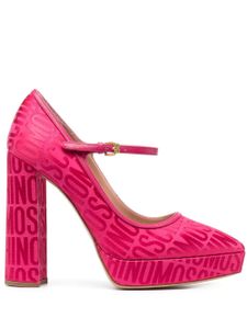 Moschino escarpins à logo en jacquard 120mm - Rose