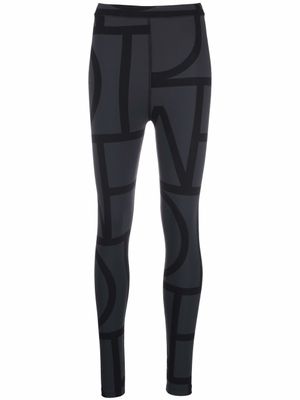 TOTEME legging bicolore à imprimé graphique - Noir