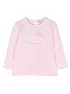 Monnalisa blouse à collier imprimé - Rose