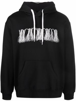Doublet hoodie à franges brodées - Noir