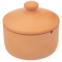 Asbak met stijlvolle deksel - Terracotta - D13 cm - steenrood - voor binnen/balkon/serre