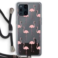 Anything Flamingoes: Oppo Find X3 Transparant Hoesje met koord